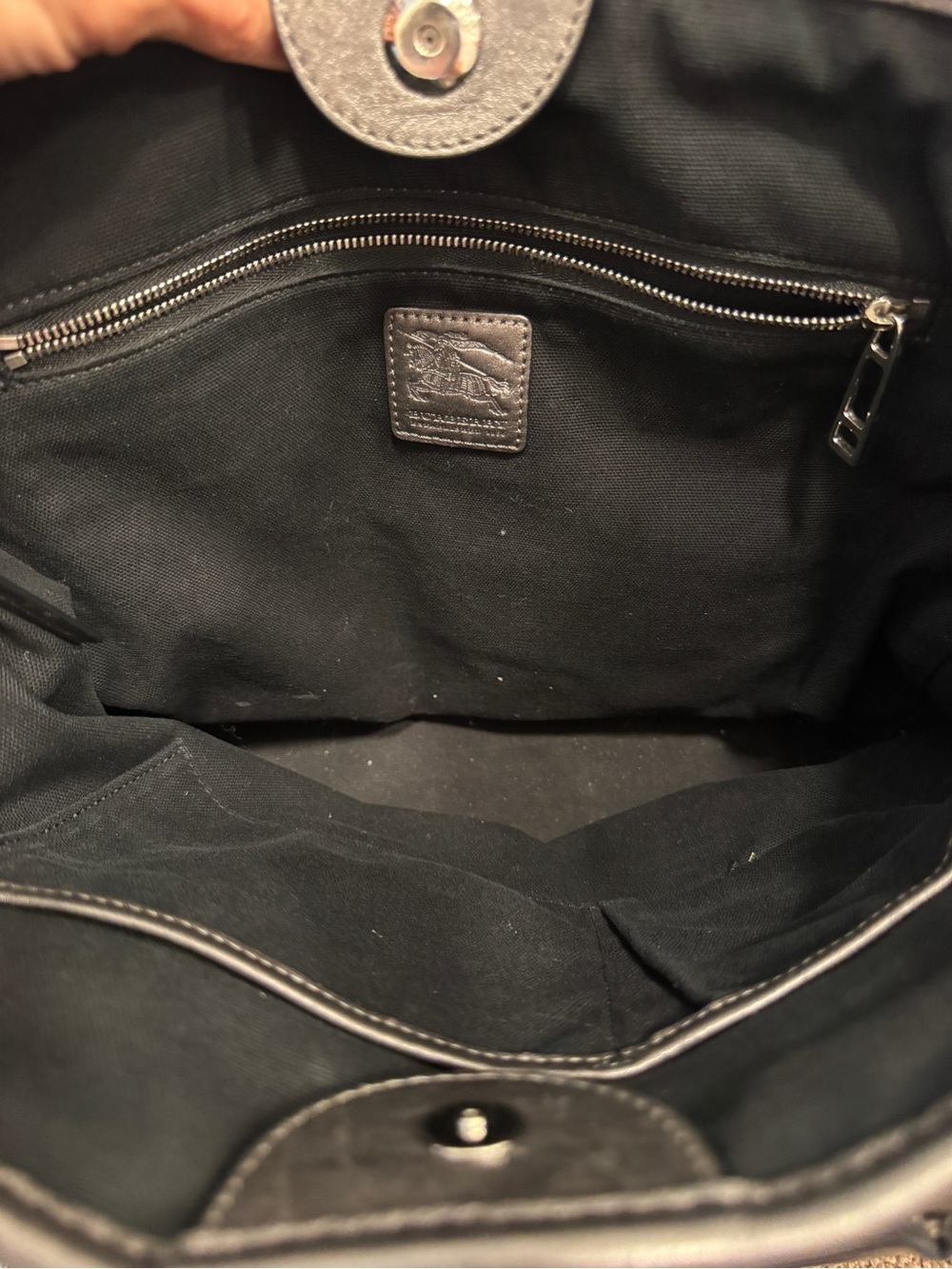 Burberry authentic shimmery checkered pattern tote shoulder bag purse - Picture 3 of 7